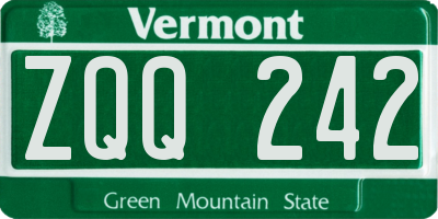 VT license plate ZQQ242