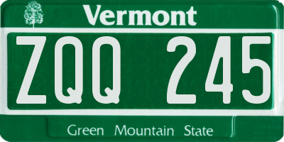 VT license plate ZQQ245