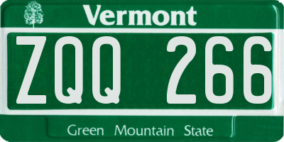 VT license plate ZQQ266