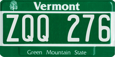 VT license plate ZQQ276