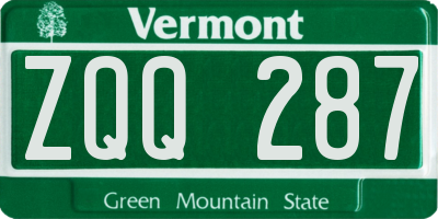 VT license plate ZQQ287