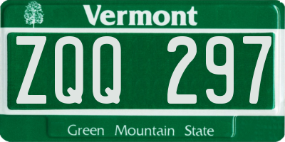 VT license plate ZQQ297
