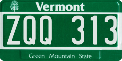 VT license plate ZQQ313