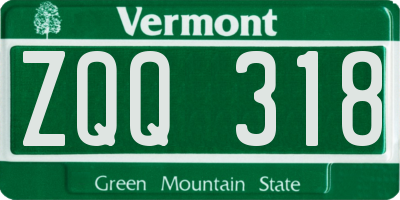 VT license plate ZQQ318