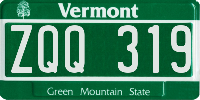 VT license plate ZQQ319