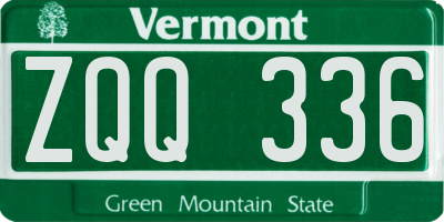 VT license plate ZQQ336