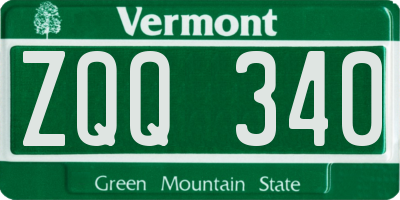 VT license plate ZQQ340