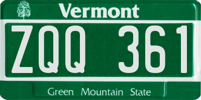 VT license plate ZQQ361