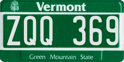VT license plate ZQQ369