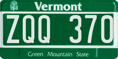 VT license plate ZQQ370