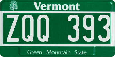 VT license plate ZQQ393