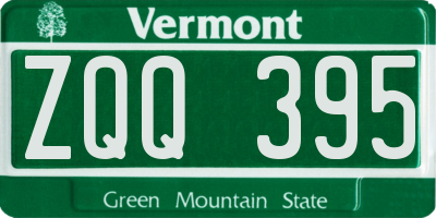VT license plate ZQQ395