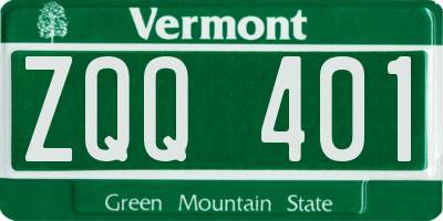VT license plate ZQQ401