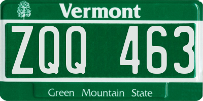 VT license plate ZQQ463