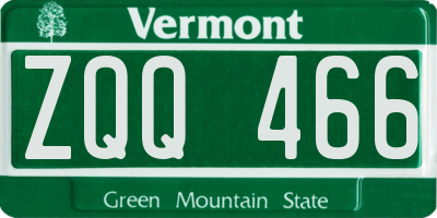 VT license plate ZQQ466