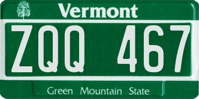 VT license plate ZQQ467