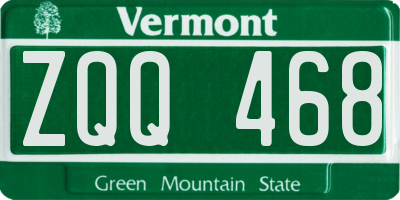 VT license plate ZQQ468