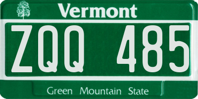 VT license plate ZQQ485