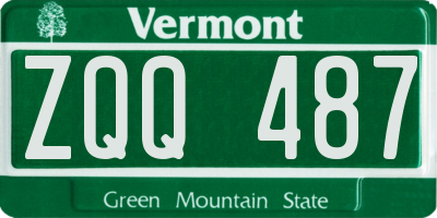 VT license plate ZQQ487