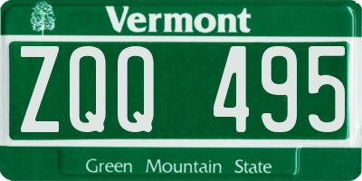 VT license plate ZQQ495