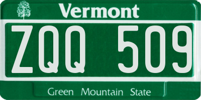VT license plate ZQQ509