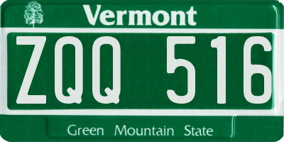 VT license plate ZQQ516