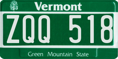 VT license plate ZQQ518