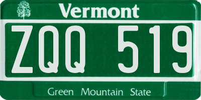 VT license plate ZQQ519