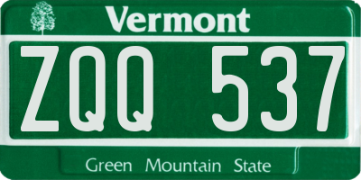 VT license plate ZQQ537
