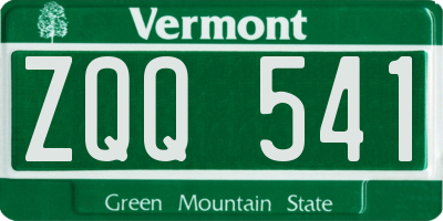 VT license plate ZQQ541