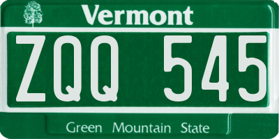 VT license plate ZQQ545