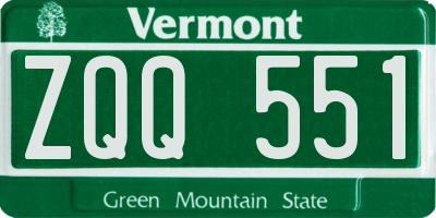 VT license plate ZQQ551