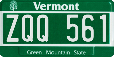 VT license plate ZQQ561