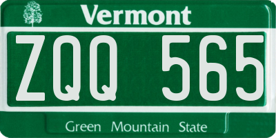 VT license plate ZQQ565