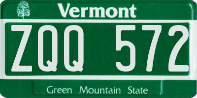 VT license plate ZQQ572