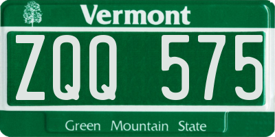 VT license plate ZQQ575