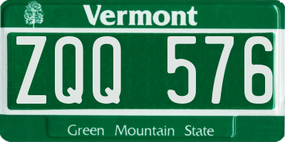 VT license plate ZQQ576