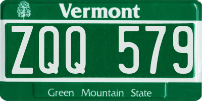 VT license plate ZQQ579