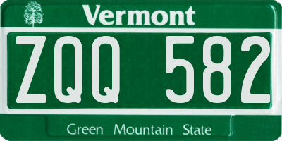VT license plate ZQQ582