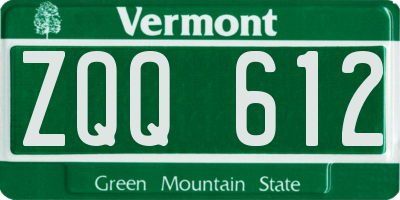 VT license plate ZQQ612