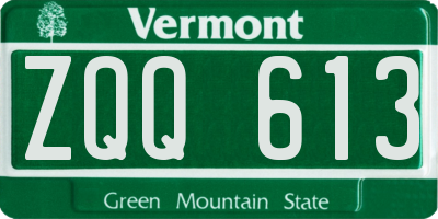 VT license plate ZQQ613