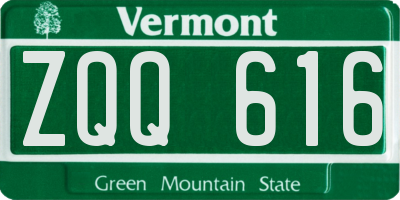 VT license plate ZQQ616