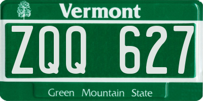 VT license plate ZQQ627