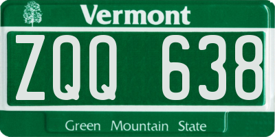 VT license plate ZQQ638