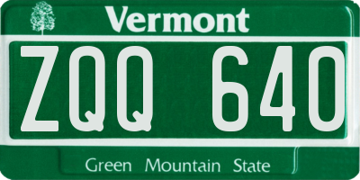 VT license plate ZQQ640