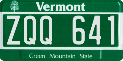 VT license plate ZQQ641