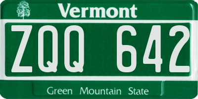 VT license plate ZQQ642