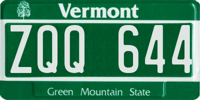 VT license plate ZQQ644
