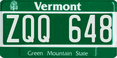 VT license plate ZQQ648