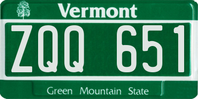 VT license plate ZQQ651